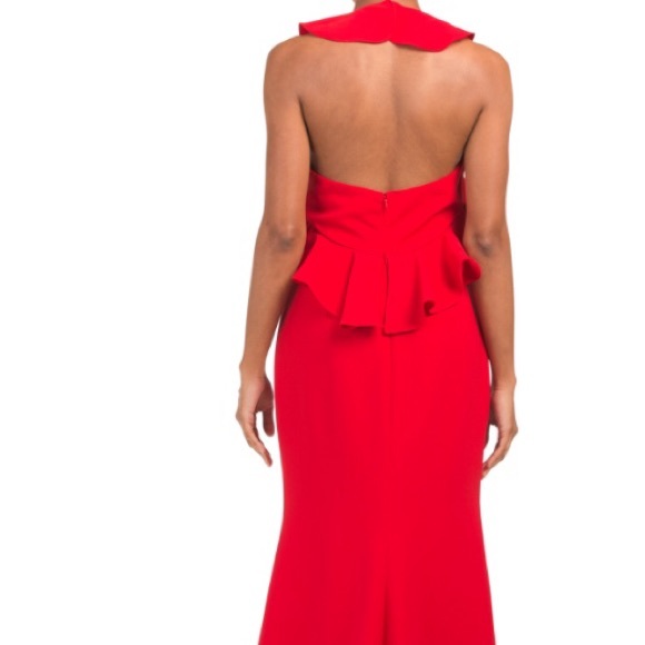 Carmen Marc Valvo Infusion Ruffle Trumpet Gown. - Picture 6 of 7